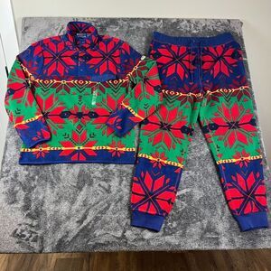Polo Ralph Lauren Fair Isle Brushed Fleece Pullover Jogger Set Men's M/L NWOT